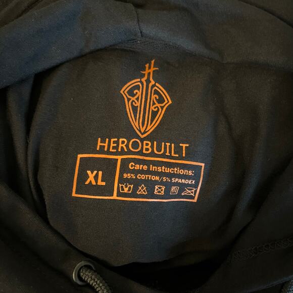 HeroBuilt Active Wear Hoodie Shirt in Black Size XL - Picture 7 of 7
